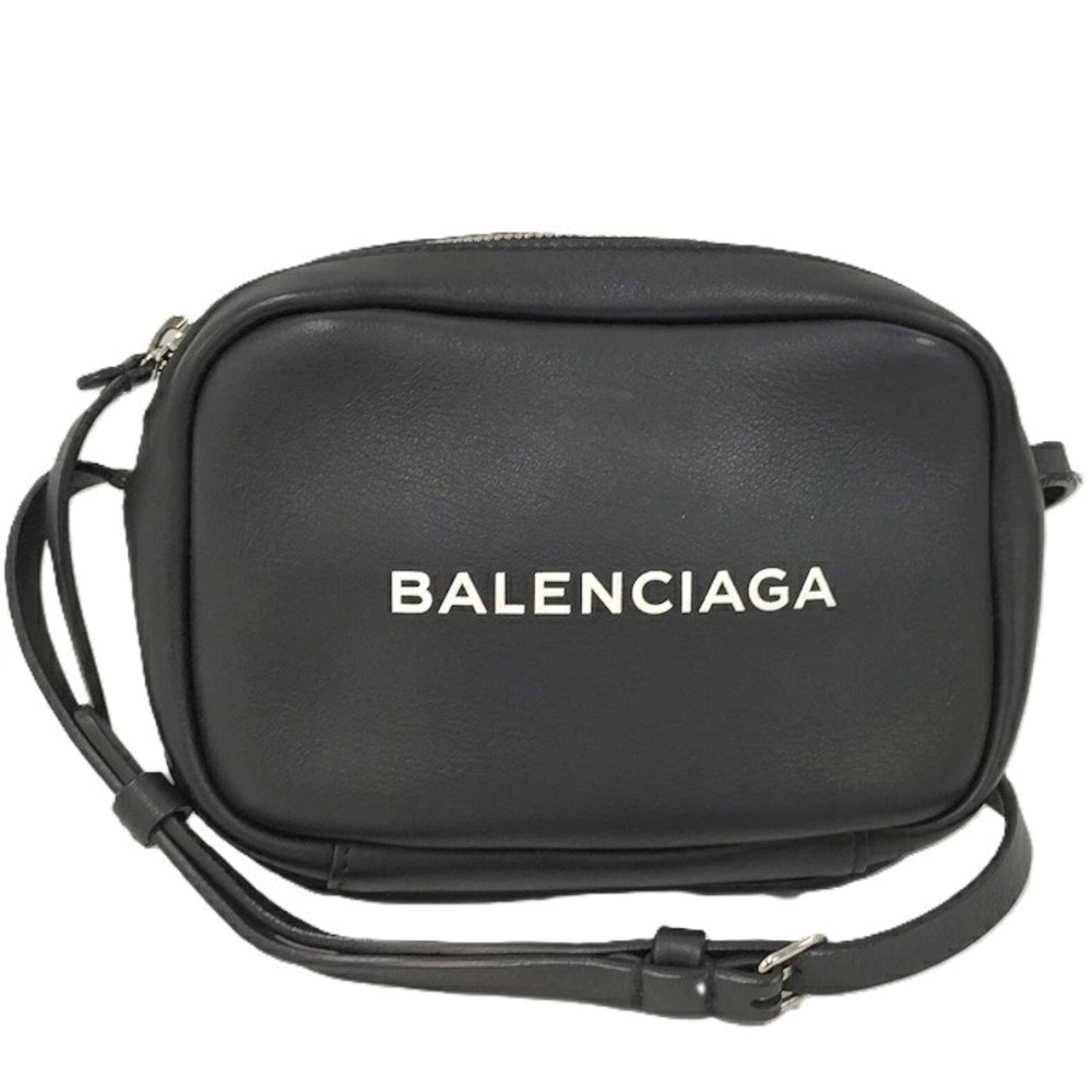 Balenciaga Camera Bag Shoulder Leather Black